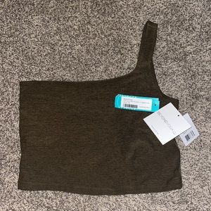 Beyond Yoga One and Only Shoulder Cropped Tank Olive Medium